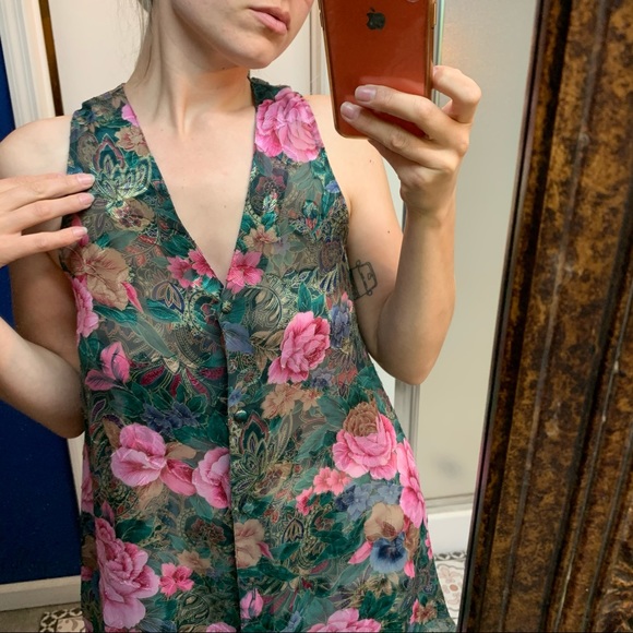 Victoria’s Secret 90s floral button front dress S - Picture 6 of 9